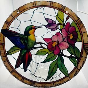 Suncatcher Acrylic Floral Hummingbird Decoration Home Decor New Gifts